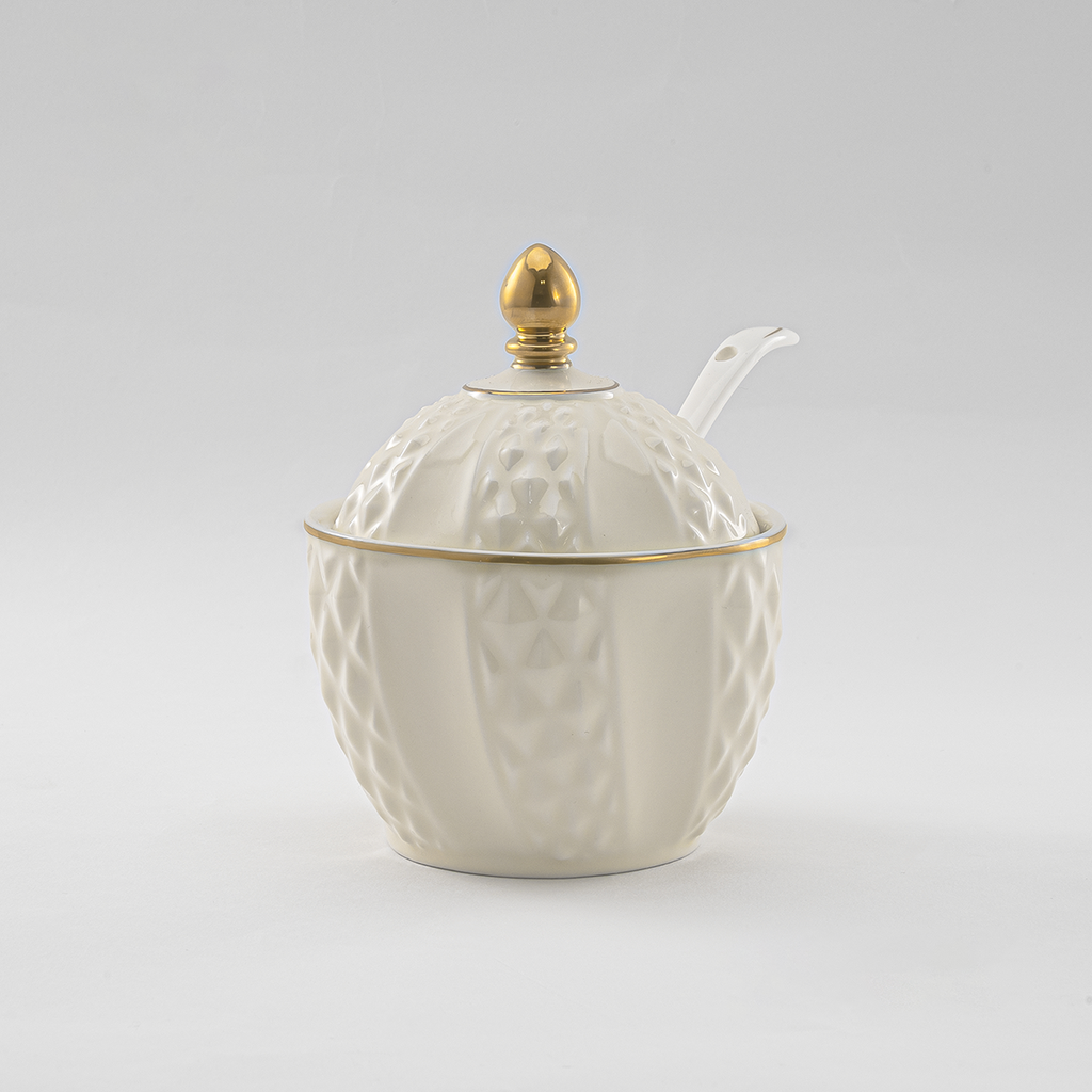 Decopor Porcelain Tea/cawa/sugarpot 27 Pieces serving set Creamy White RS-2424