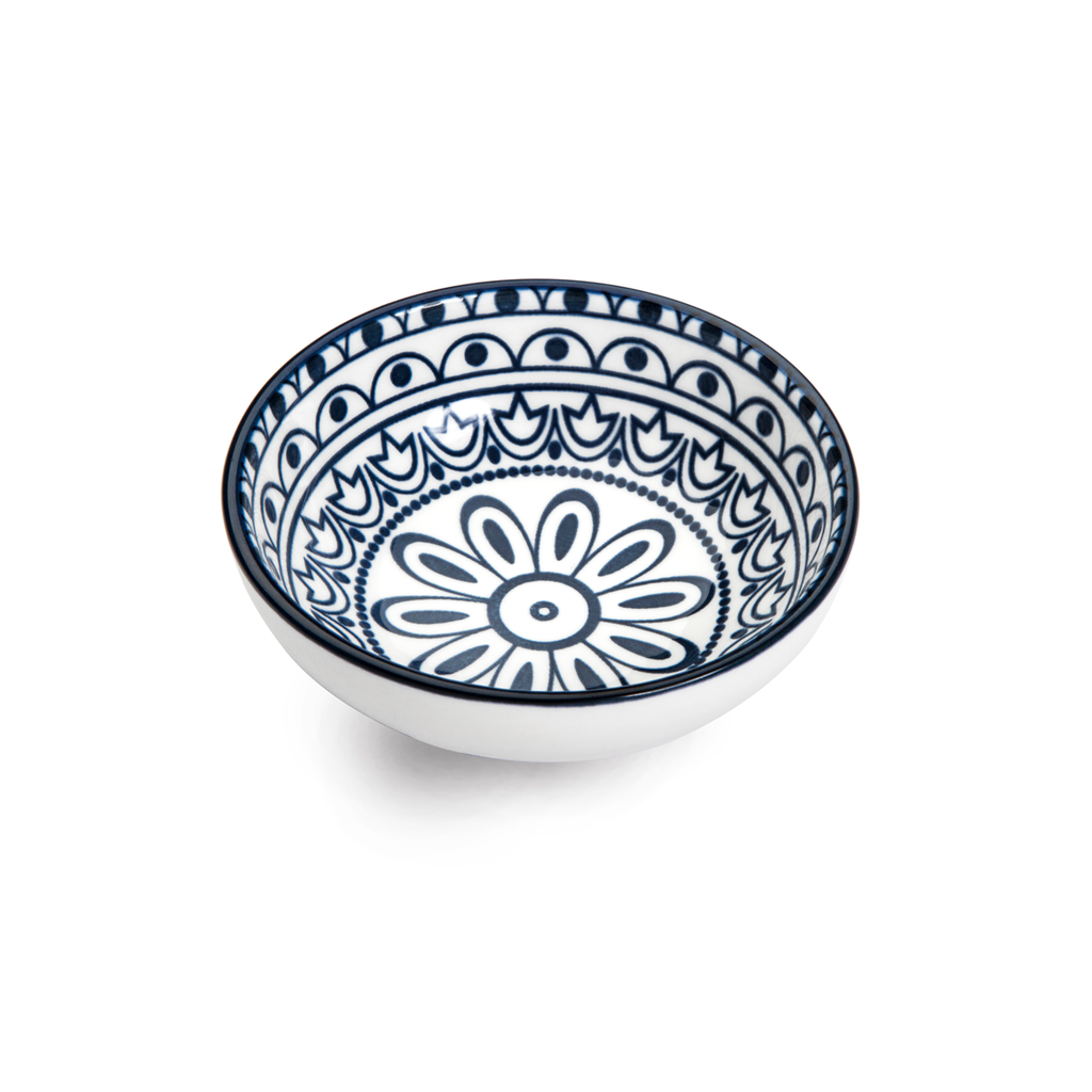 Che Brucia Arabesque Blue Porcelain Round Dish 13 cm / 5"
