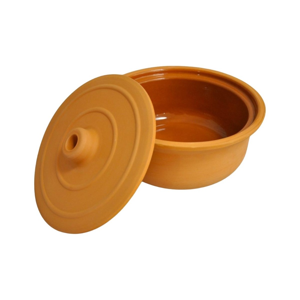 Che Brucia Clay Guvec Oven Casserole with Lid 24 x 12 cm Natural Non Glazed