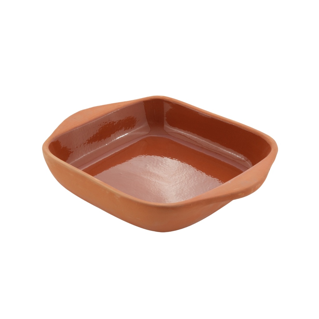 Che Brucia Clay Baku Square Oven Tray 23 x 23 x 6.5 cm Inner Glazed