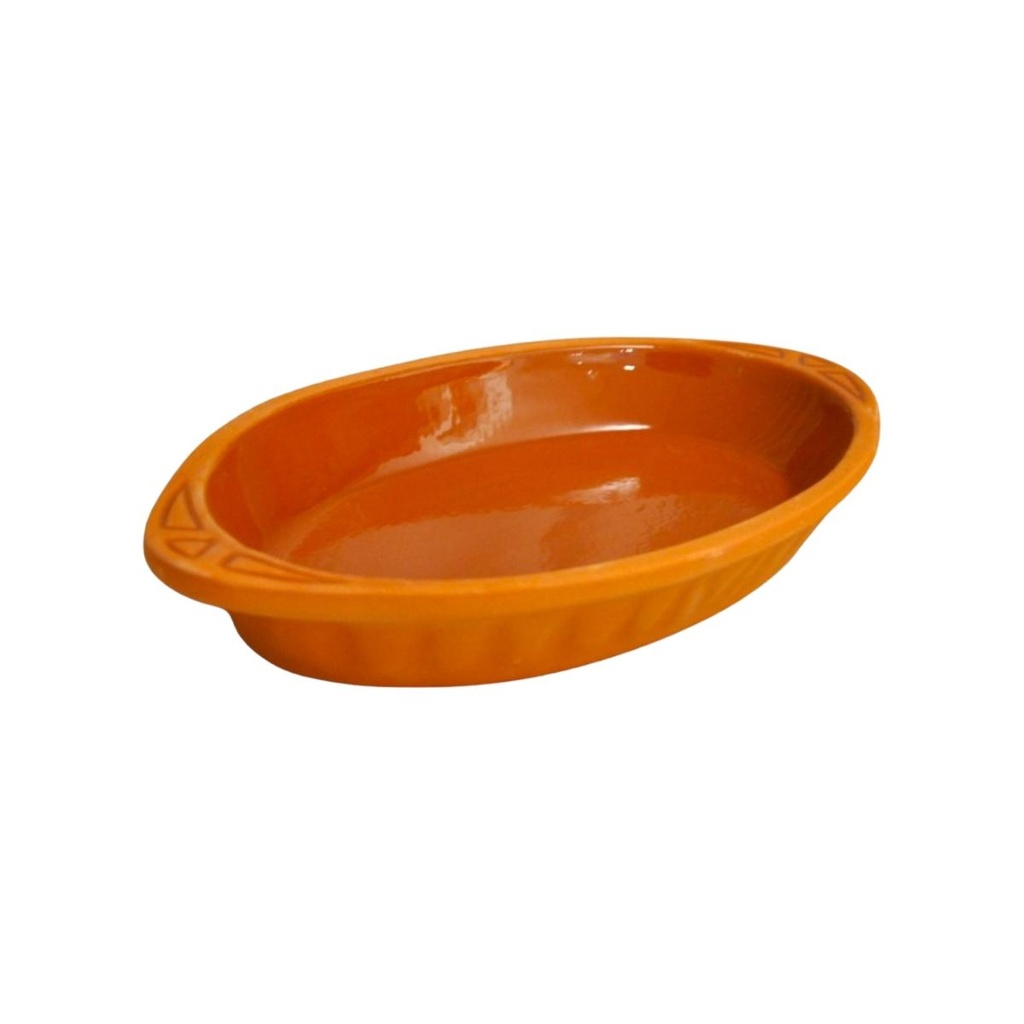 Che Brucia Clay Kilis Oval Oven Tray with Handle 33 x 18 x 5 cm Inner Glazed