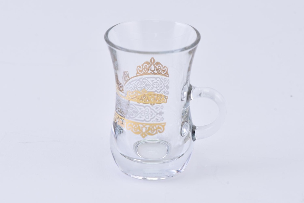 6pcs glass tumbler set W handle / 42930