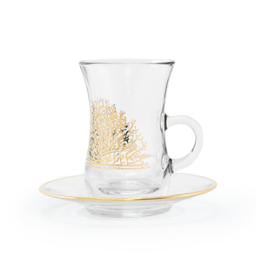 gold tea cea glass / 46780