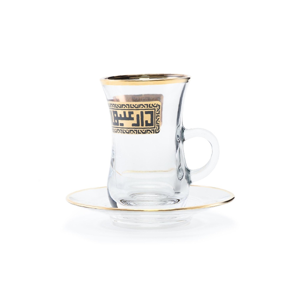 gold tea cea glass / 46788
