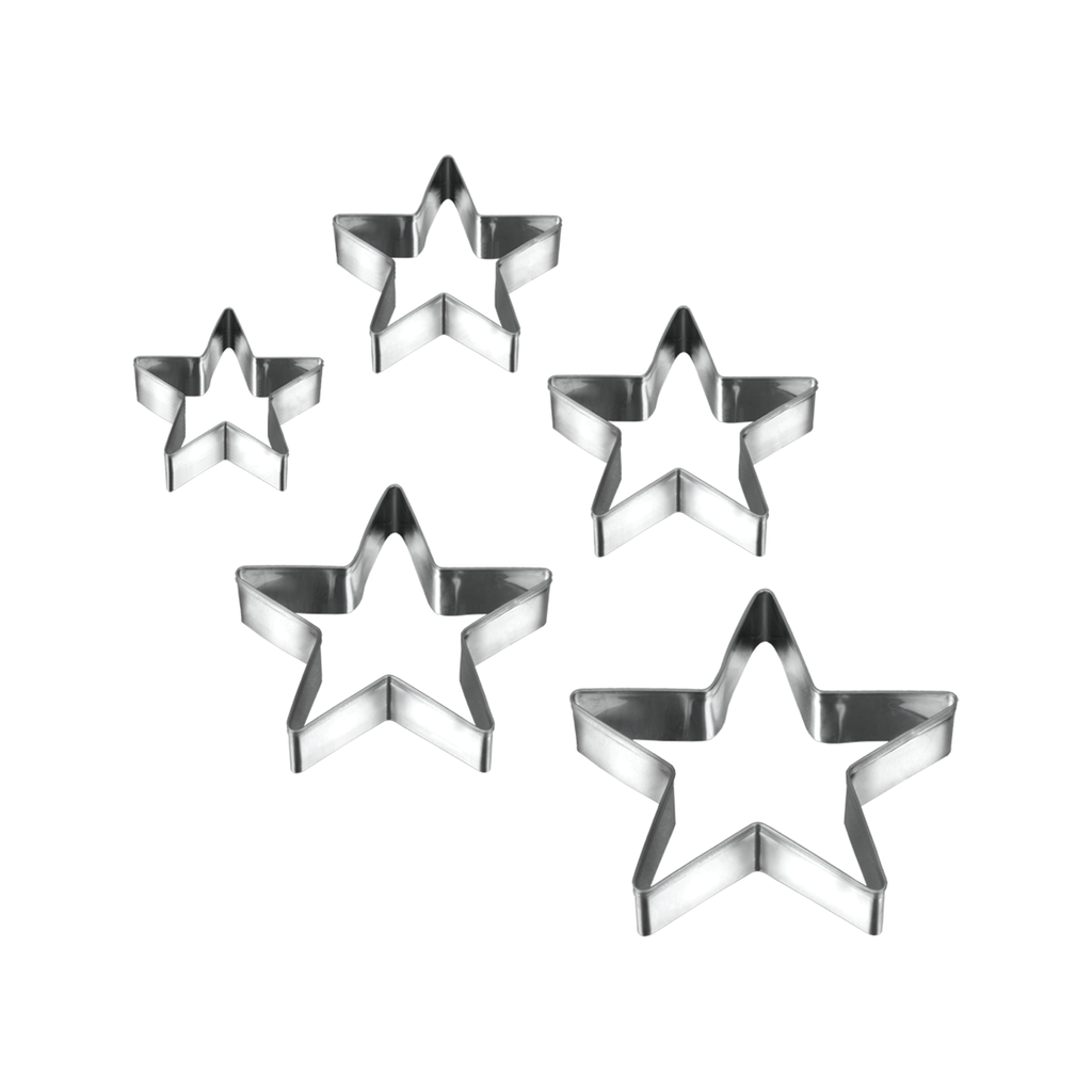 Metaltex Steel Set of 5 Cookie Cutters Stars / 252376