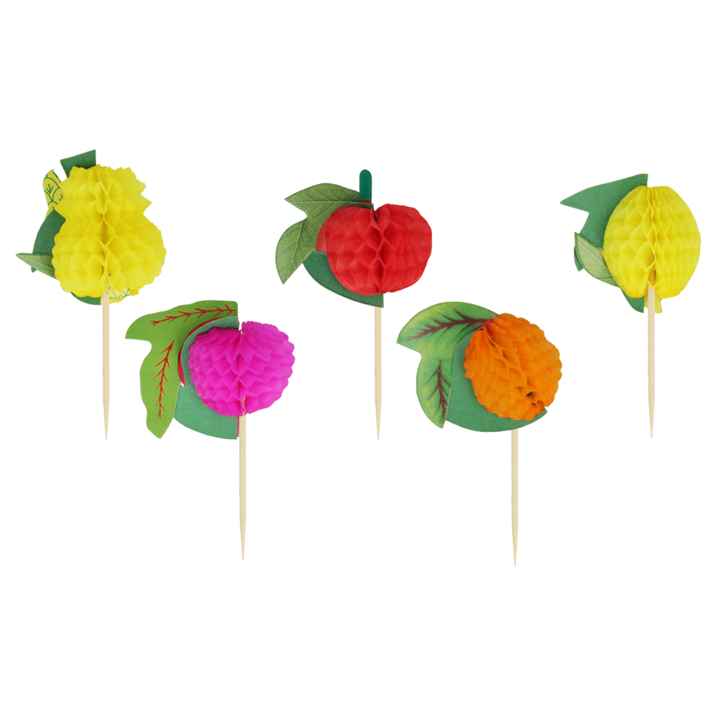 Metaltex Wooden Set of 12 Cocktail Exotic Fruit Picks / 257827
