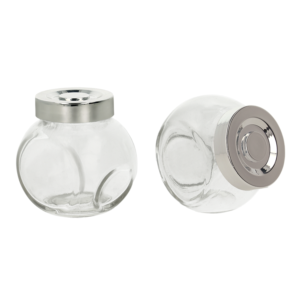 Metaltex Glass Glass Jar with Plastic Screw Lid 200 ml Silver / 252891