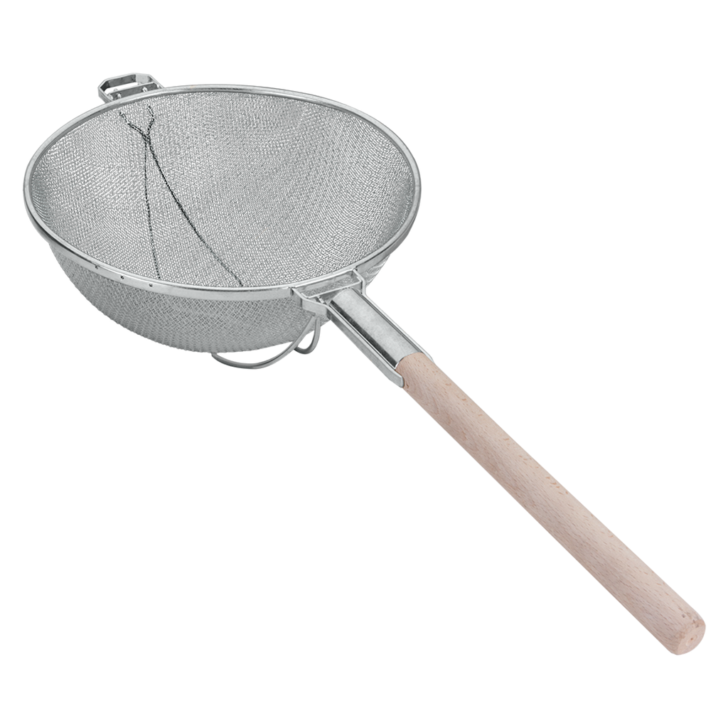 Metaltex Stainless Steel Tinned Strainer, Wood Height 35 cm-Brown,Silver / 601135