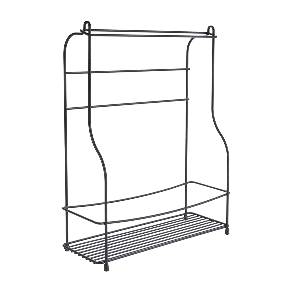 Metaltex Steel Bottle Rack with Kitchen Roll Holder Lava / 360855