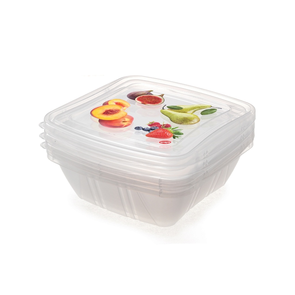 Snips 3 Pieces Fresh Square Container 500 ml Set / 000586