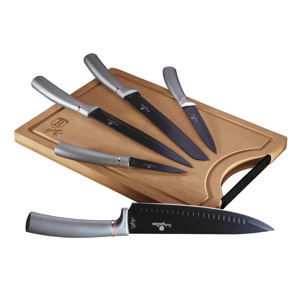 Berlinger Haus 6 Piece Knife Set with Bamboo Cutting Board Moonlight Collection / BH/2556