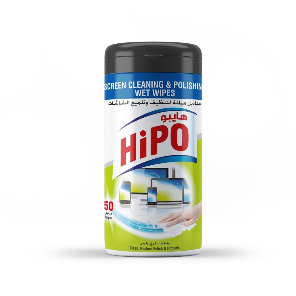 HiPO Screen Cleaning & Polishing 50 Wet Wipes
