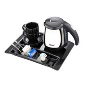 Kinox 1 Liter Cordless Electric Jug , Melamine Tray with Crockery / 3012T2