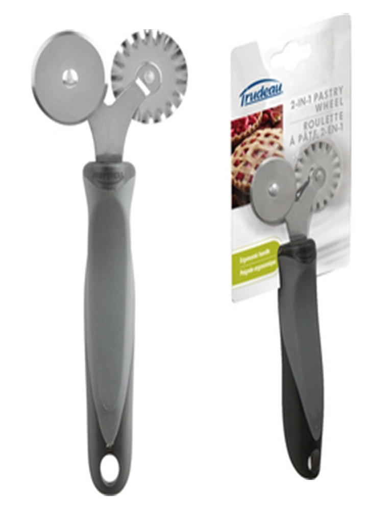 Trudeau Stainless Steel Stress Less 2 In 1 Pastry Wheel / 9912069