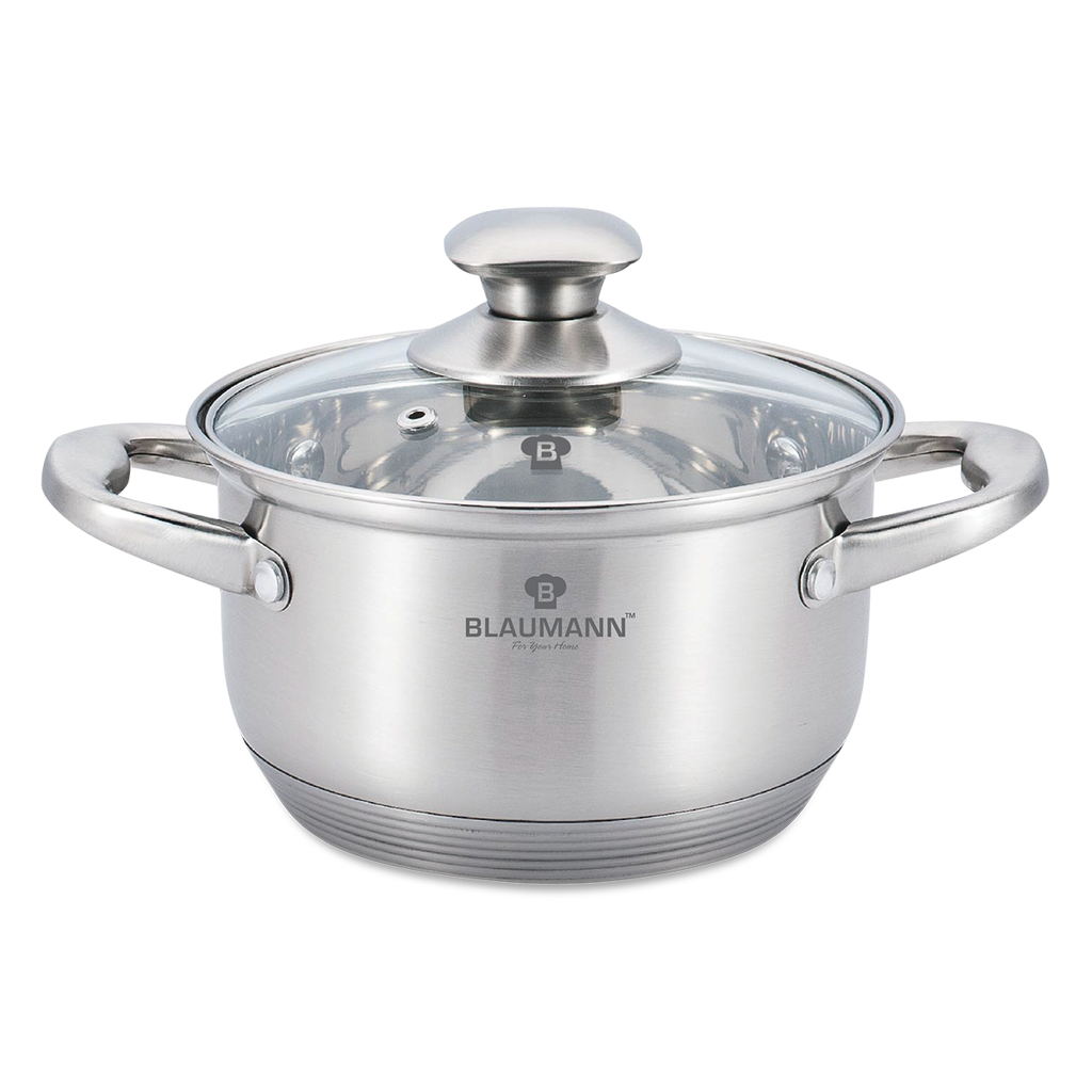Blaumann Stainless Steel Casserole with lid 20 cm Silver / BL-3319