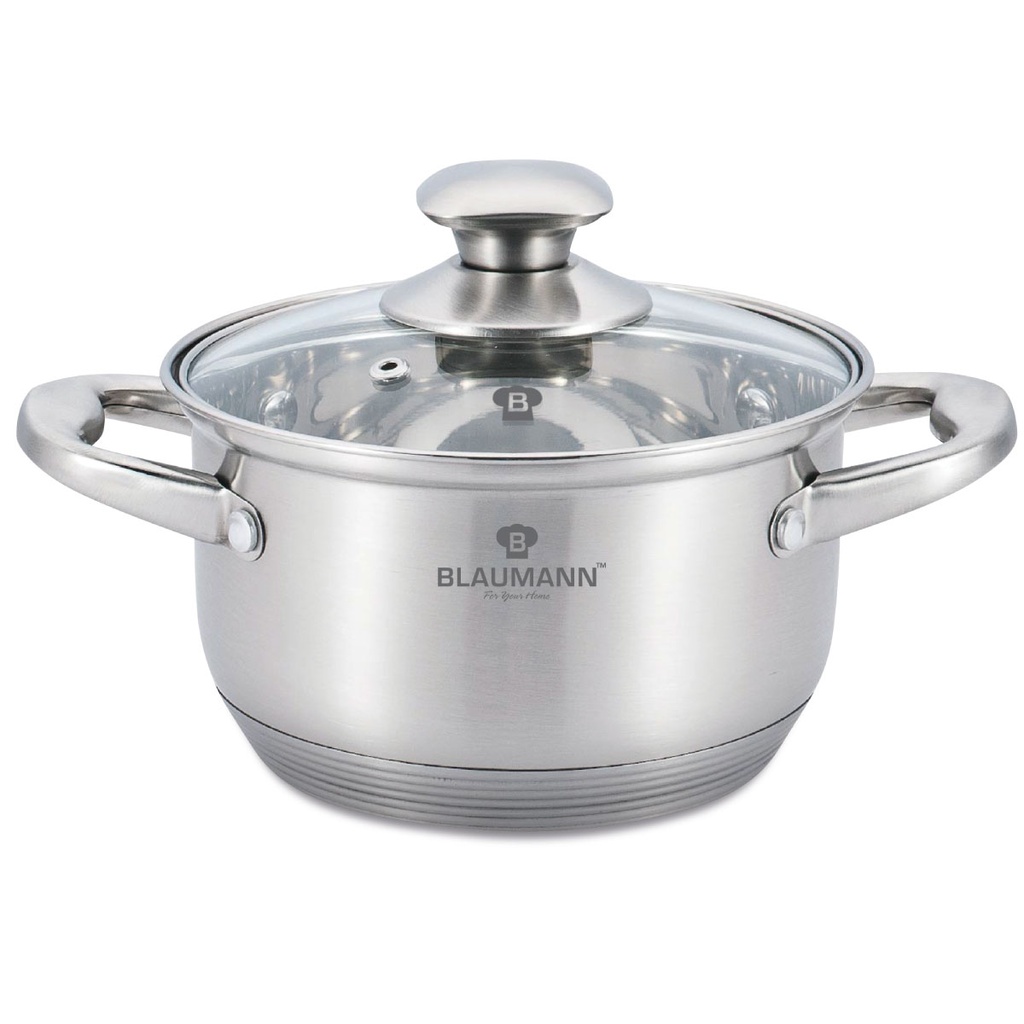 Blaumann Stainless Steel Casserole with lid 22 cm Silver / BL-3457