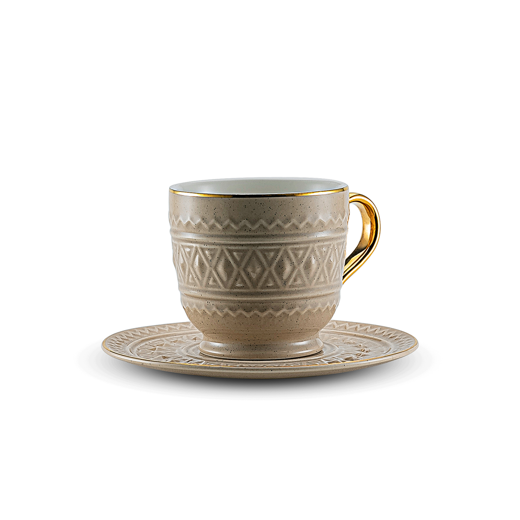 Rose Thermos RS-712 Set of 6 Piece Milk Cup and 6 Piece Saucers / 712-MLK-A15