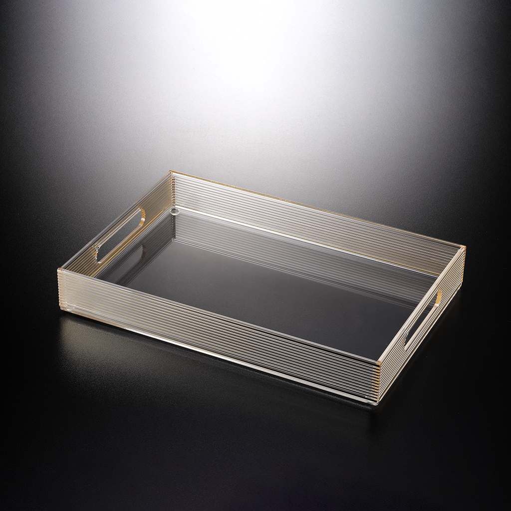 Vague Acrylic Serving Tray 47.7 cm x 35.5 cm Golden