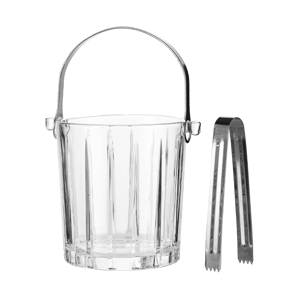 Deli Glass Ice Bucket 980 ml with SS Tong / TBT001G/L1