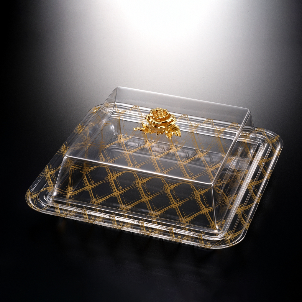 Vague Acrylic Square Serving Set 37.5 cm Golden Design