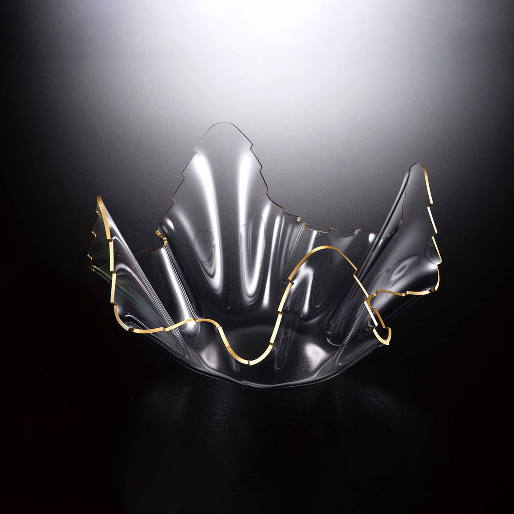 Vague Acrylic Golden Fruit Bowl 24.5 cm