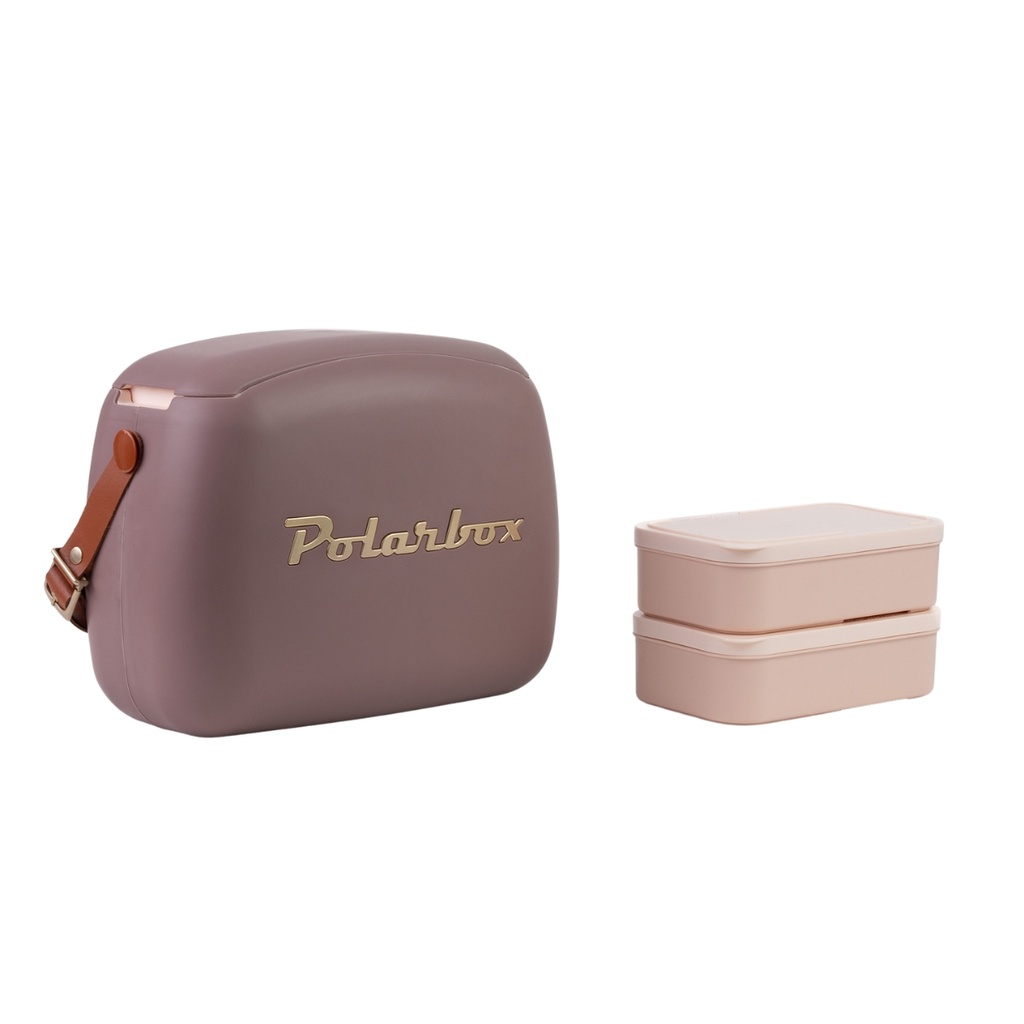 Polarbox 6 Liters Urban Cooler Bag with 2 Containers Mauve Gold / 9347