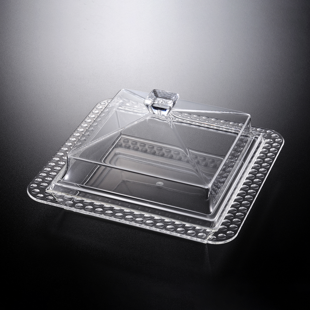 Vague Acrylic Dessert Serving Set Square Clear M