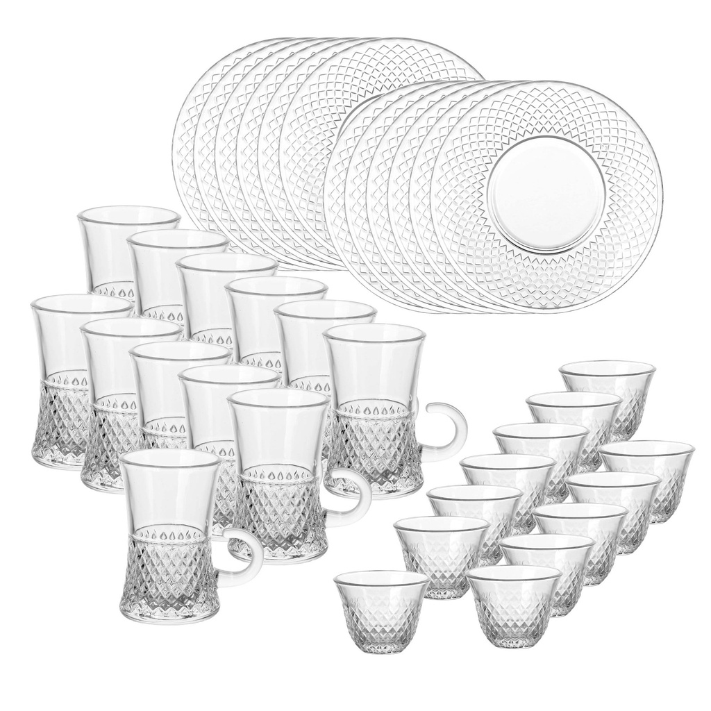 Glass 36 Pcs Tea & Coffee Set - Nexus Design