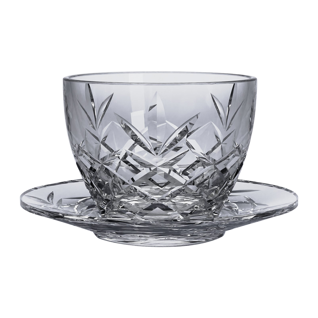Vague Frost 12 Piece Pudding Glass Bowls with Saucers 3"