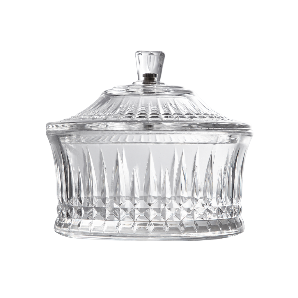 Vague Acrylic Round Bowl with Lid 12 cm