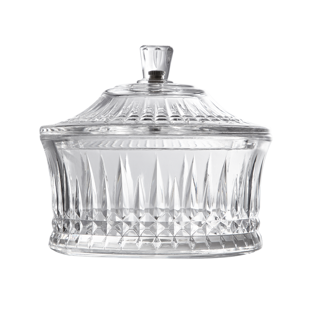 Vague Acrylic Round Bowl with Lid 14 cm