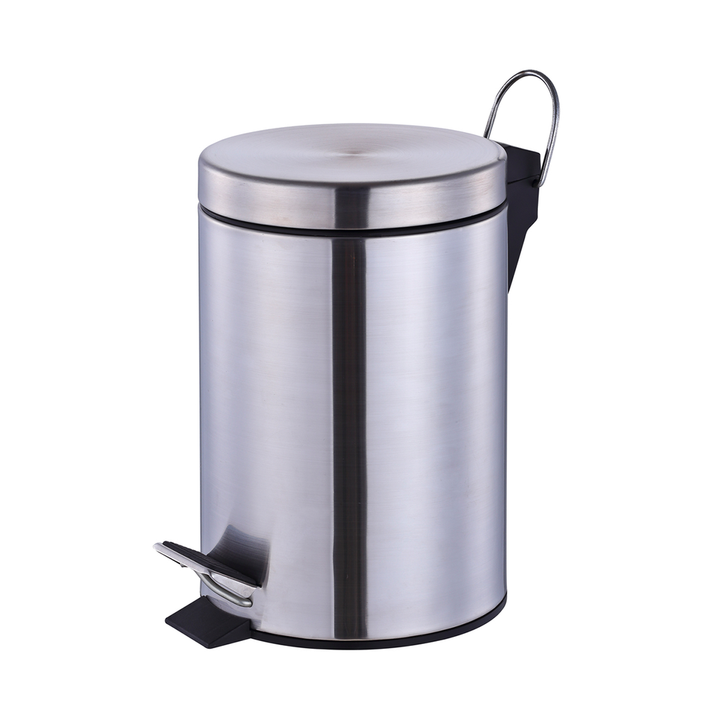 Vague 7 Liter Stainless Steel Pedal Bin Matt Finish Dia 20.5 x 30.5 cm