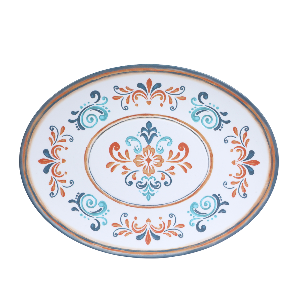 Vague Melamine Oval Plate 14'' Marrakech Design