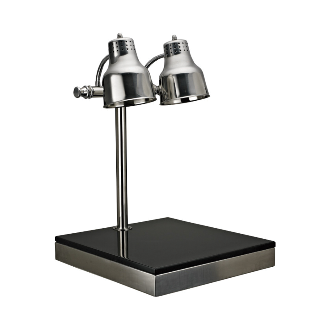 Vague Stainless Steel Lamp with Black Marble Base Heating Station