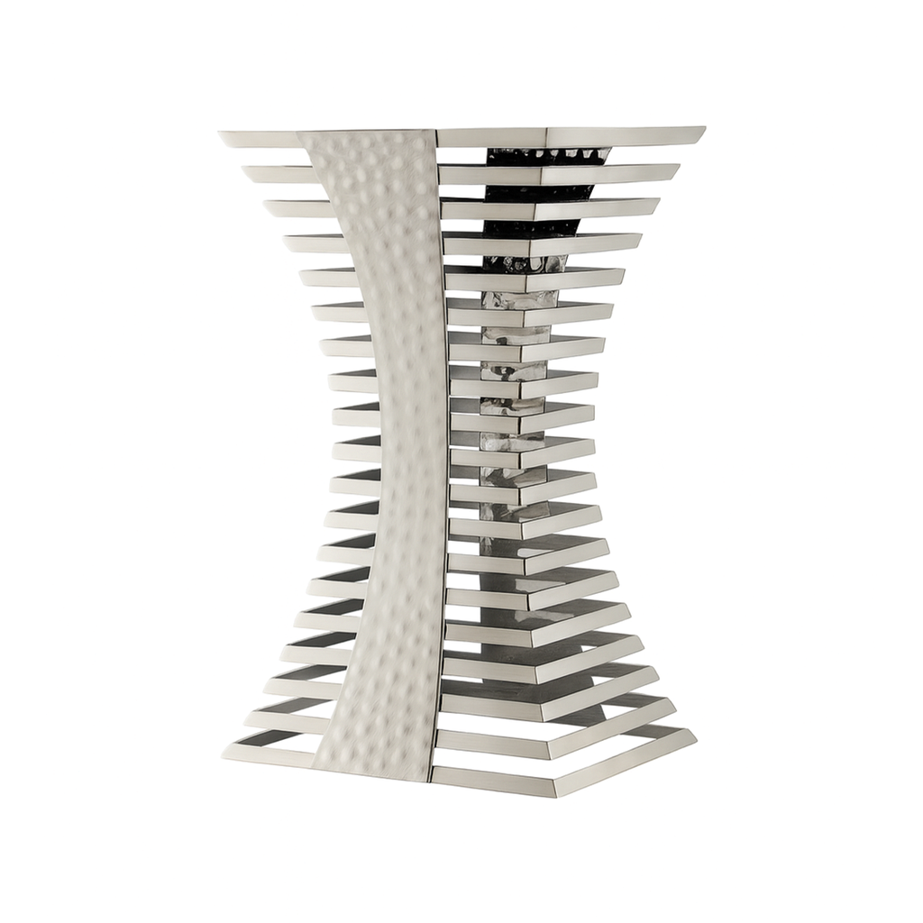 Vague Stainless Steel Hammered Shelf 32 x 32 x H59 cm (T2 mm)