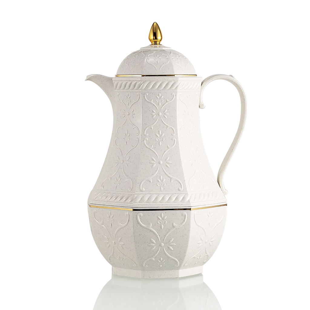 Rose Tea Vacuum Flask 1.3 Liter Liter Dotted White / RS-624-13-A27