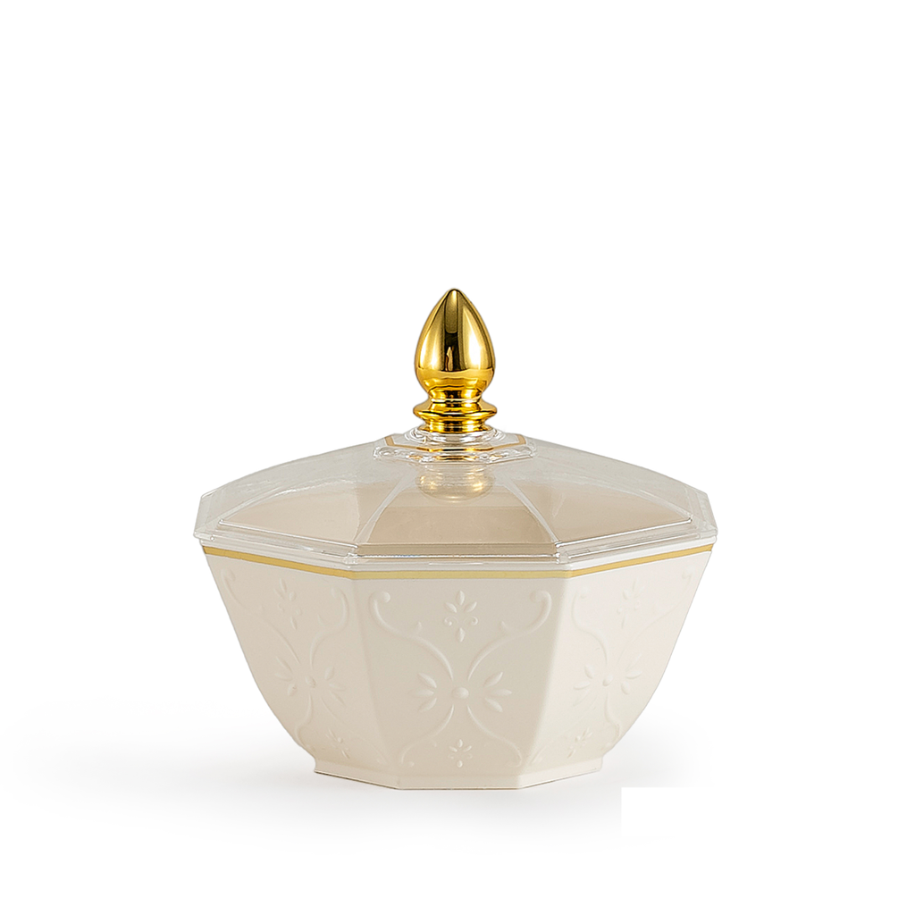 Rose Plastic Dates Bowl White / MR-624-DT-A01