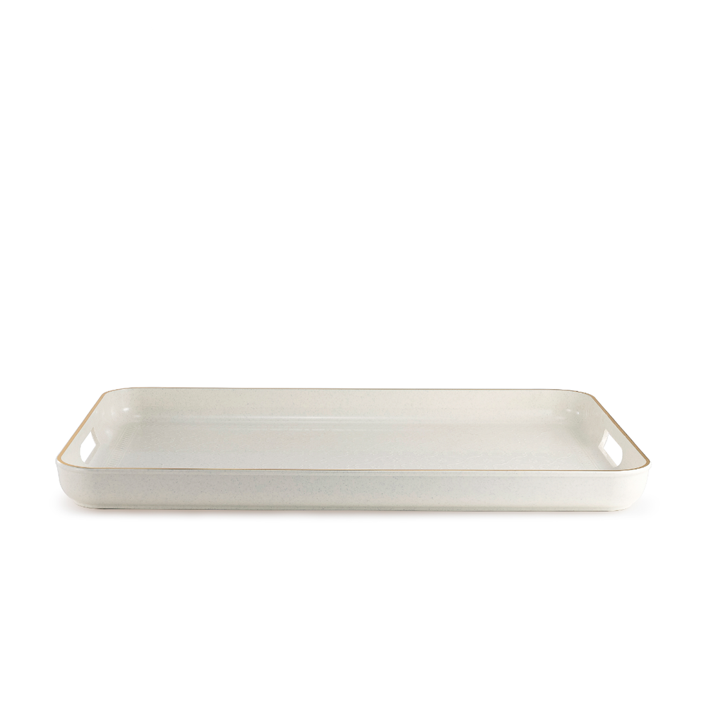 Rose Plastic Serving Tray Dotted White / MR-624-TR-A27