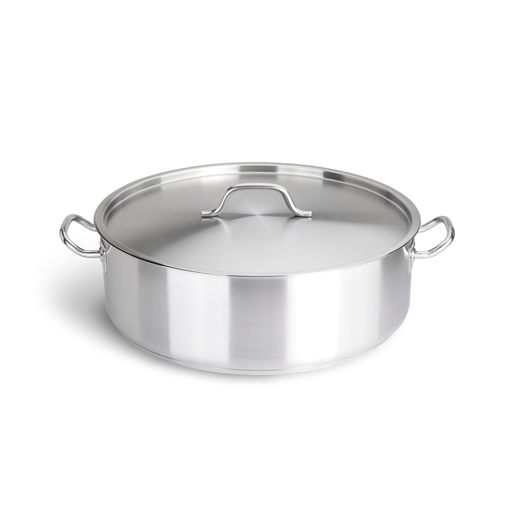 Caternox Stainless Steel Low Casserole with Lid D28 x 13 cm (8L / 8.46Qt.)