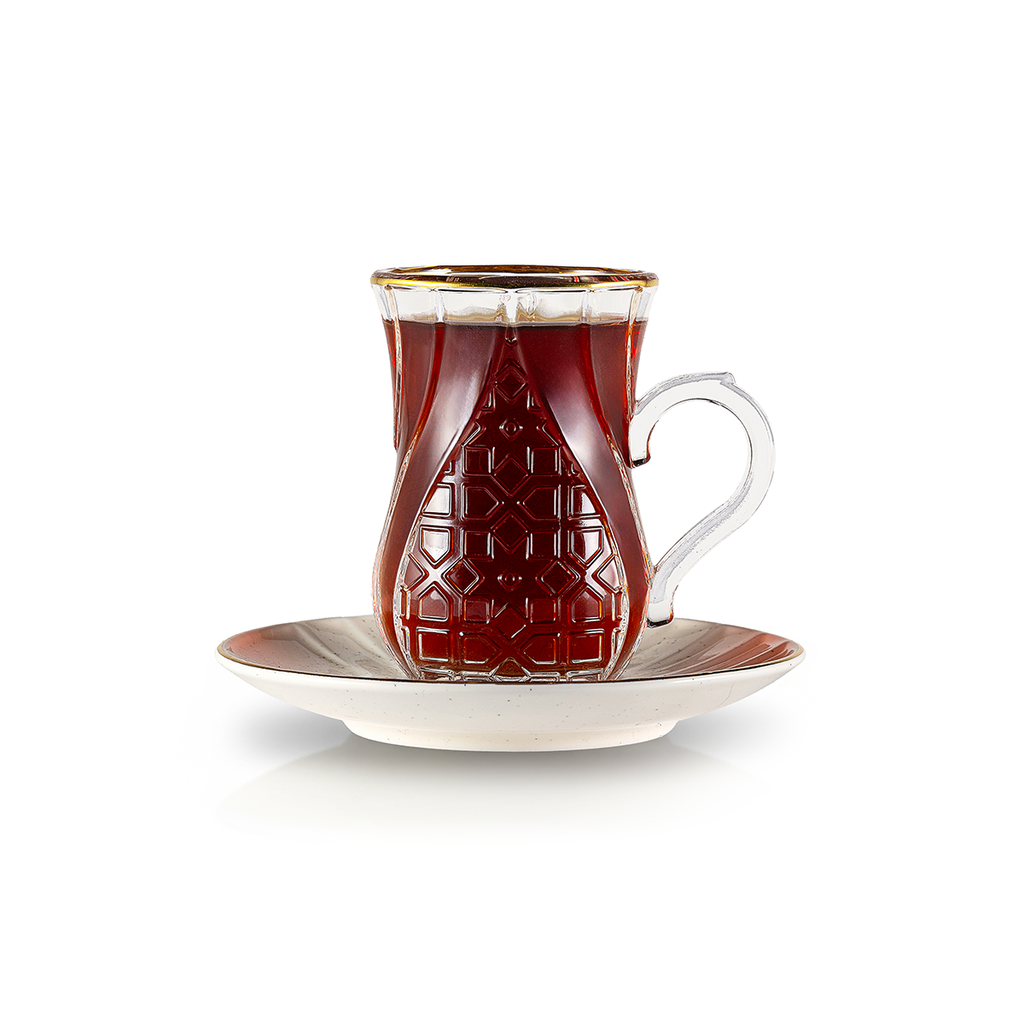 288-TEA-A27 / Rose 12 Pcs Tea Cups And Saucers (6+6)