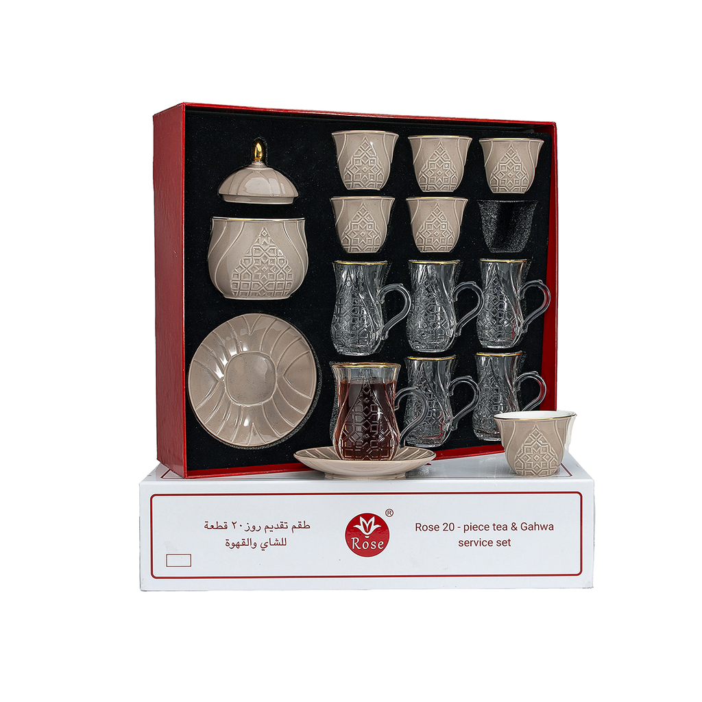 288-20-A32 / Rose 20 Pcs Tea & Coffee Set
