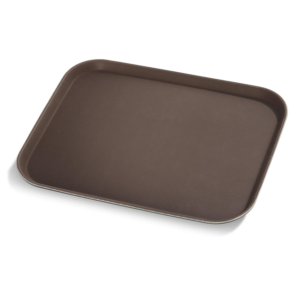 Vague Non Slip Plastic Slip Tray Rectangular Brown 30 cm x 40 cm