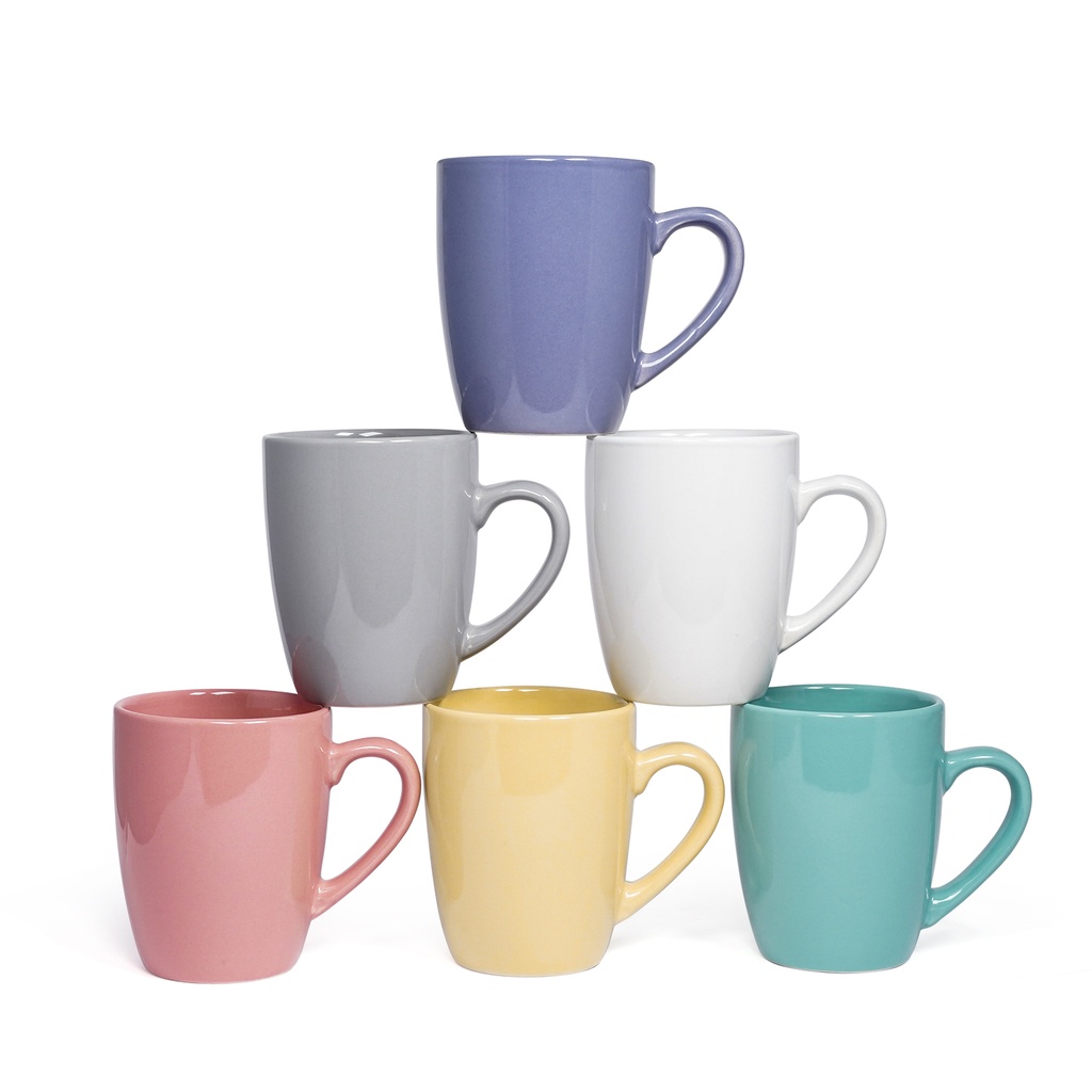 Decopor 6 Piece Stoneware Color Mugs Set 360 ml