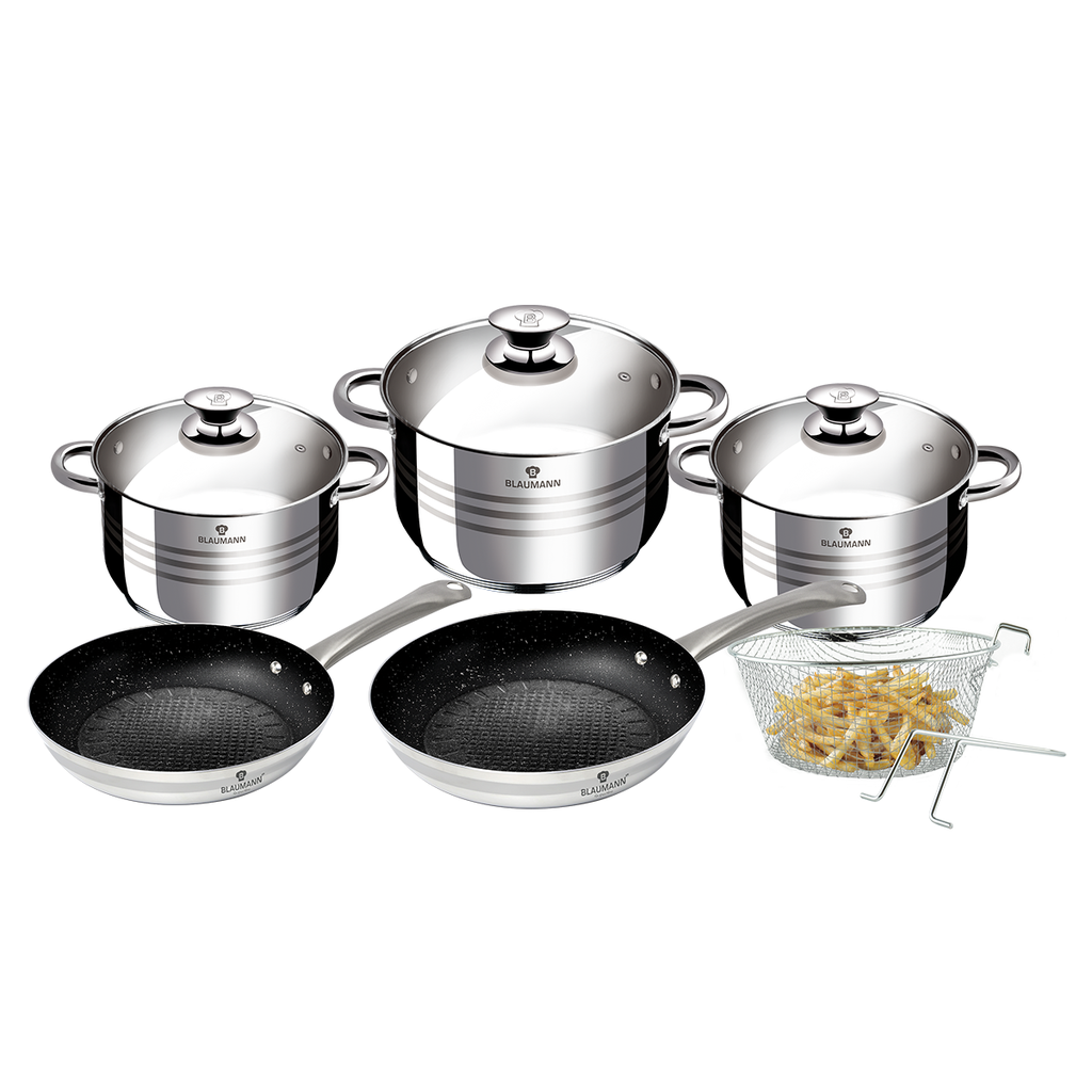 Blaumann Stainless Steel 10 Pieces Cookware Set Silver / BL-3243