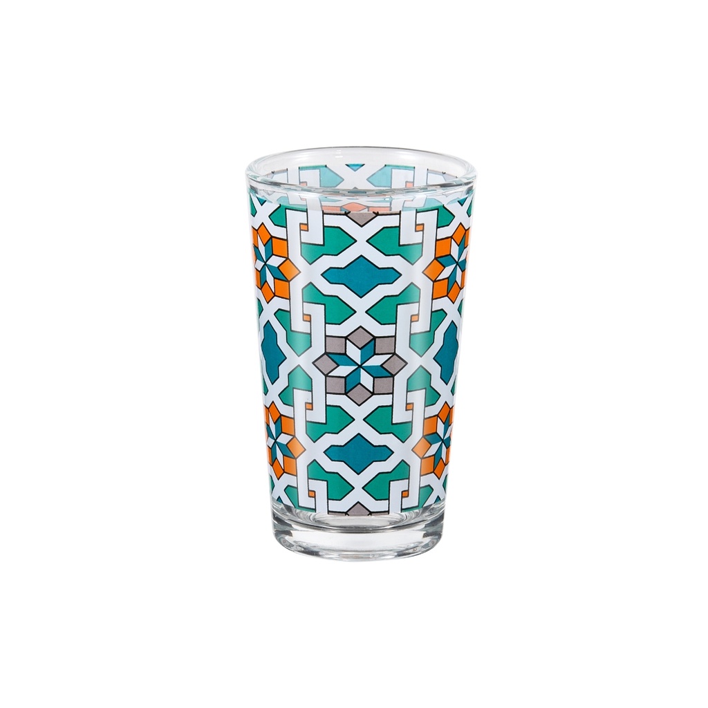 Vague Moroccan Geometric Garden 6 Pcs Tea Glass Set 120 ml
