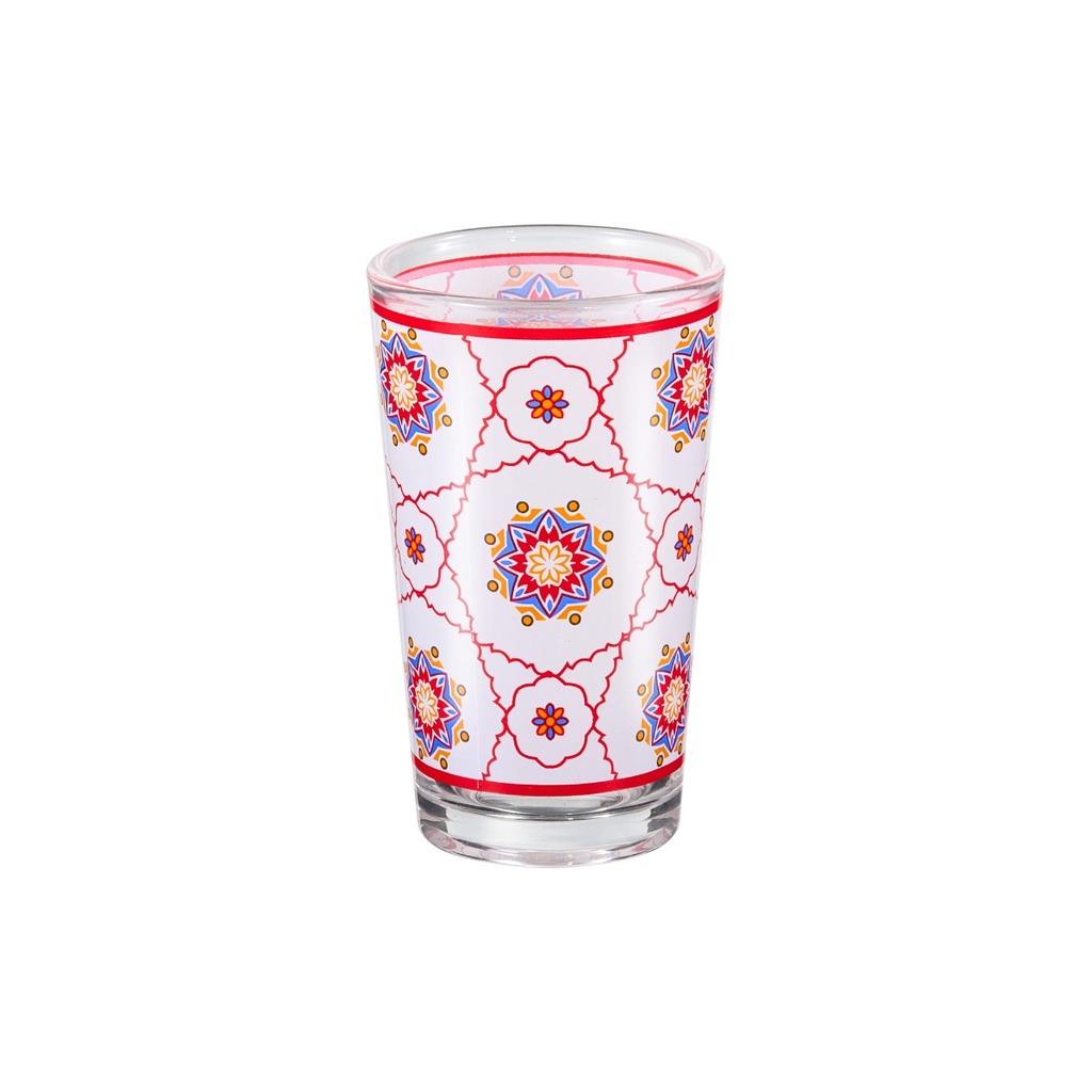 Vague Moroccan Elegant Red Motif 6 Pcs Tea Glass Set 120 ml
