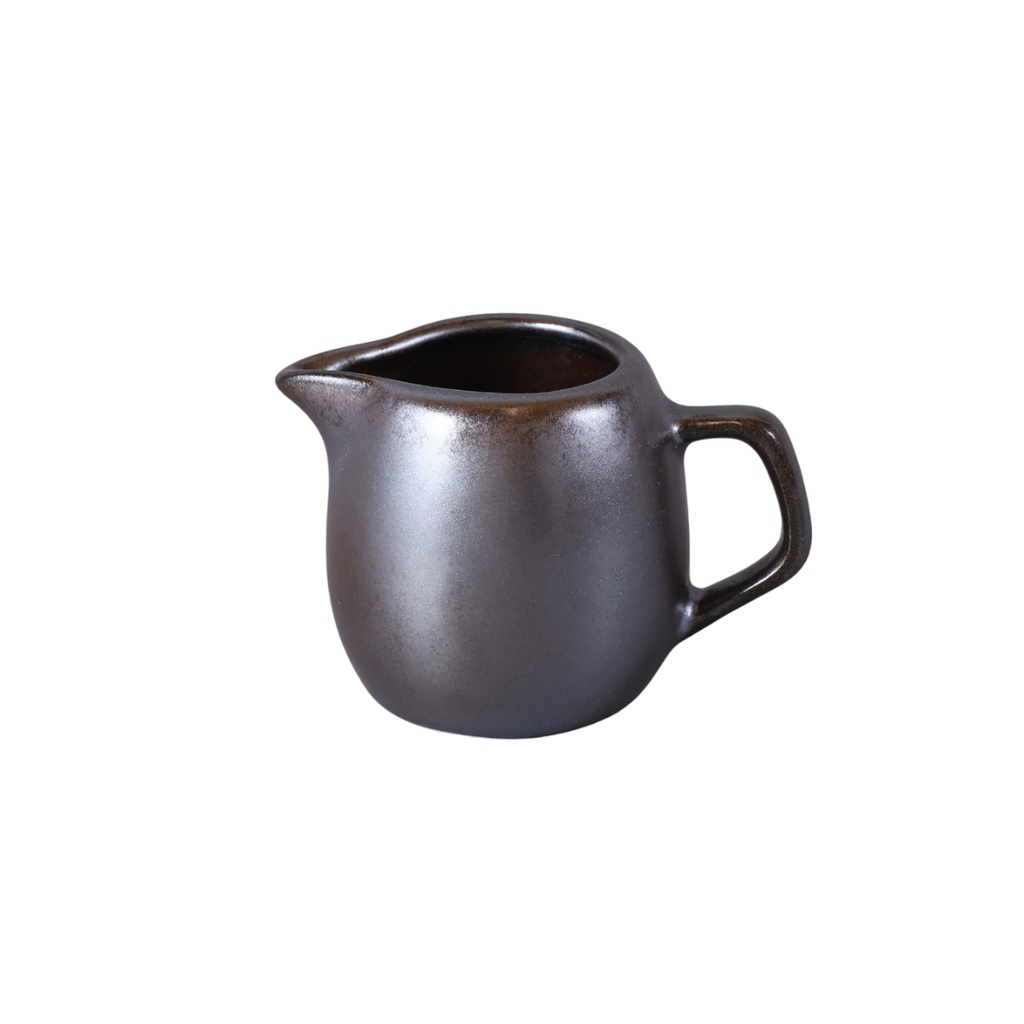 Porceletta Rustic Black Reactive Glaze Porcelain Creamer 80 ml
