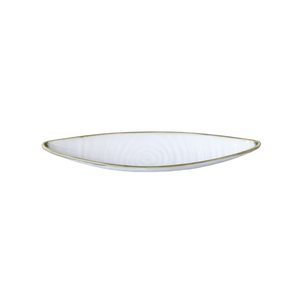 Porceletta Terra Reactive Glaze Porcelain 9.125" Boat Shape Dish