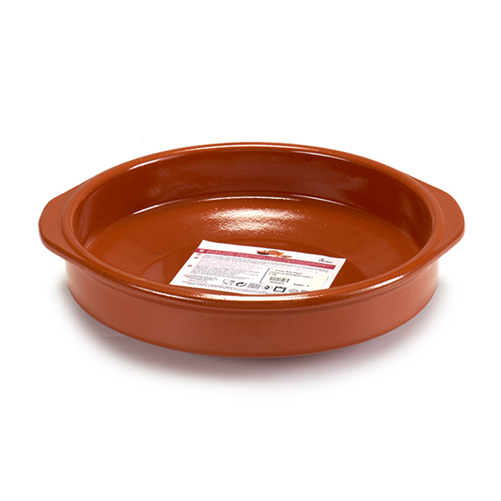 Arte Regal Brown Clay Round Deep Plate with Handle 26 cm / 99503