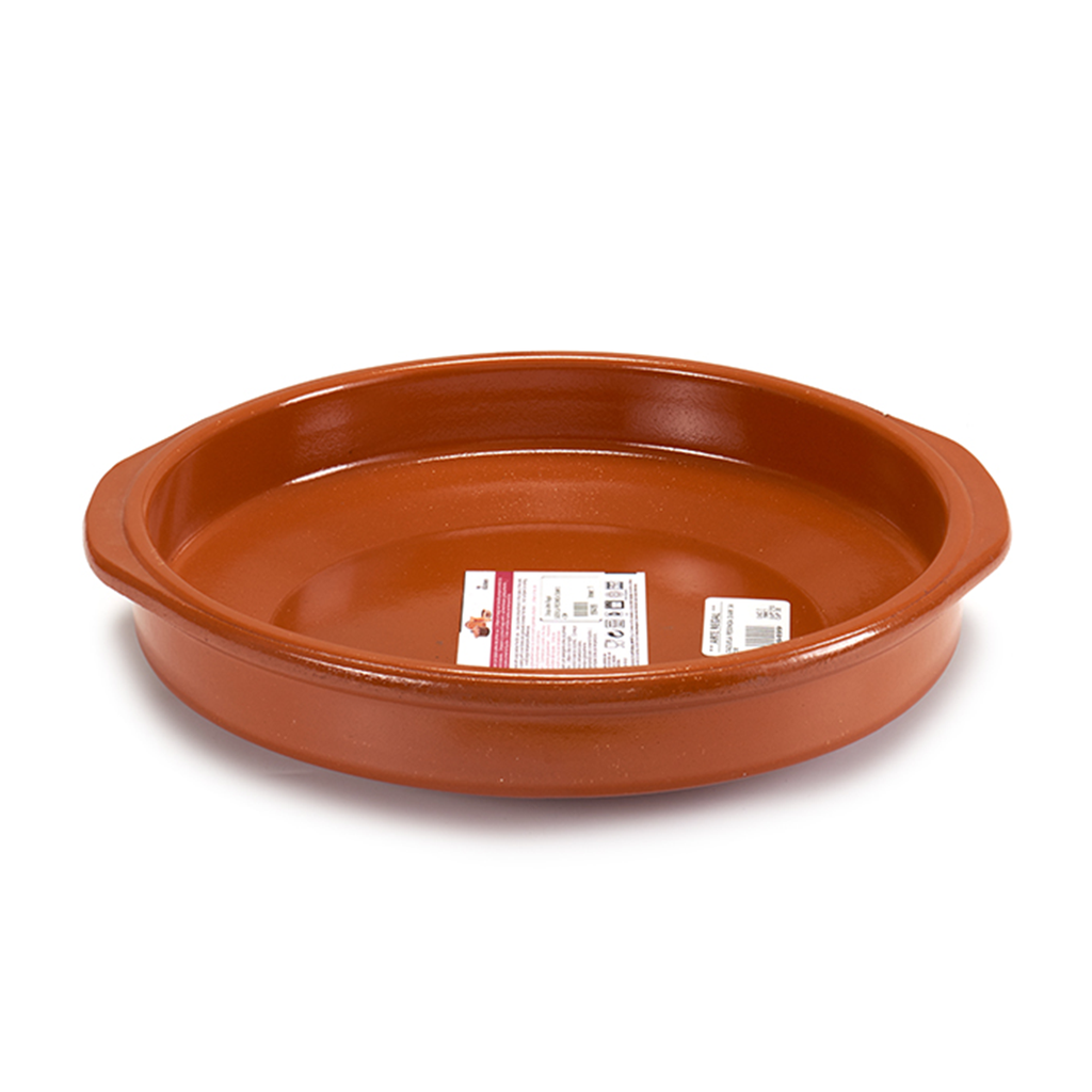 Arte Regal Brown Clay Round Deep Plate with Handle 34 cm / 99499